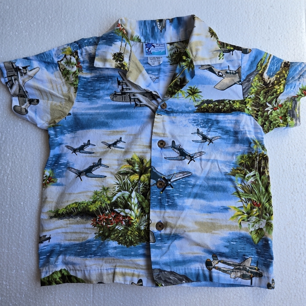 RJC toddler boys Tropical Island Palms Ocean made in Hawaiian
